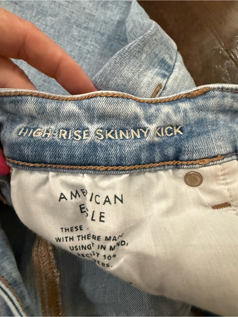 NEW American Eagle High Rise Skinny Kick Jeans size 8 - Picture 5 of 6